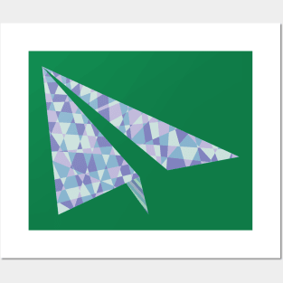 Geometric Polygon LowPoly Art Paper Plane Posters and Art